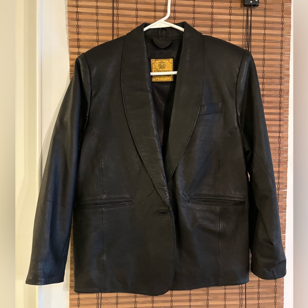 VINTAGE LEATHER BLAZER